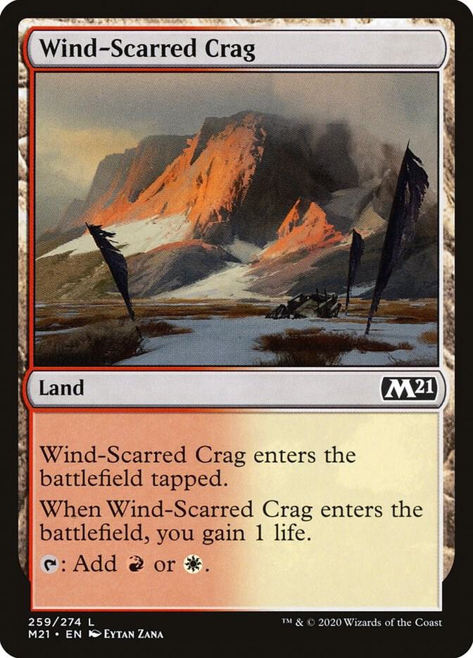 Wind-Scarred Crag 259 card from Core Set 2021