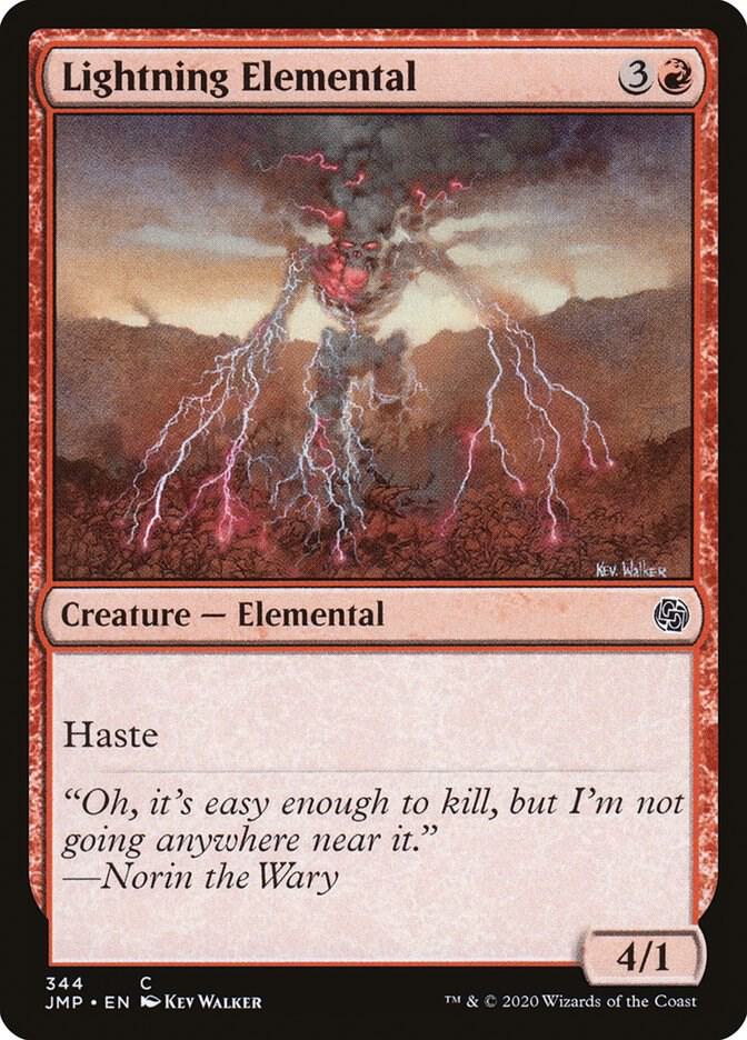 Lightning Elemental 344 card from Jumpstart