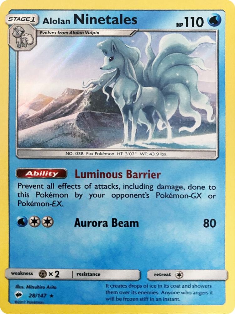 Alolan Ninetales - 28/147 (Water Web Holo) 028/147 card from Miscellaneous Cards & Products