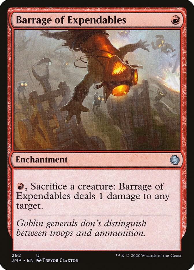 Barrage of Expendables 292 card from Jumpstart