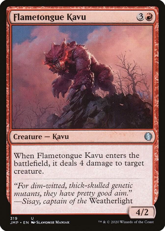 Flametongue Kavu 319 card from Jumpstart