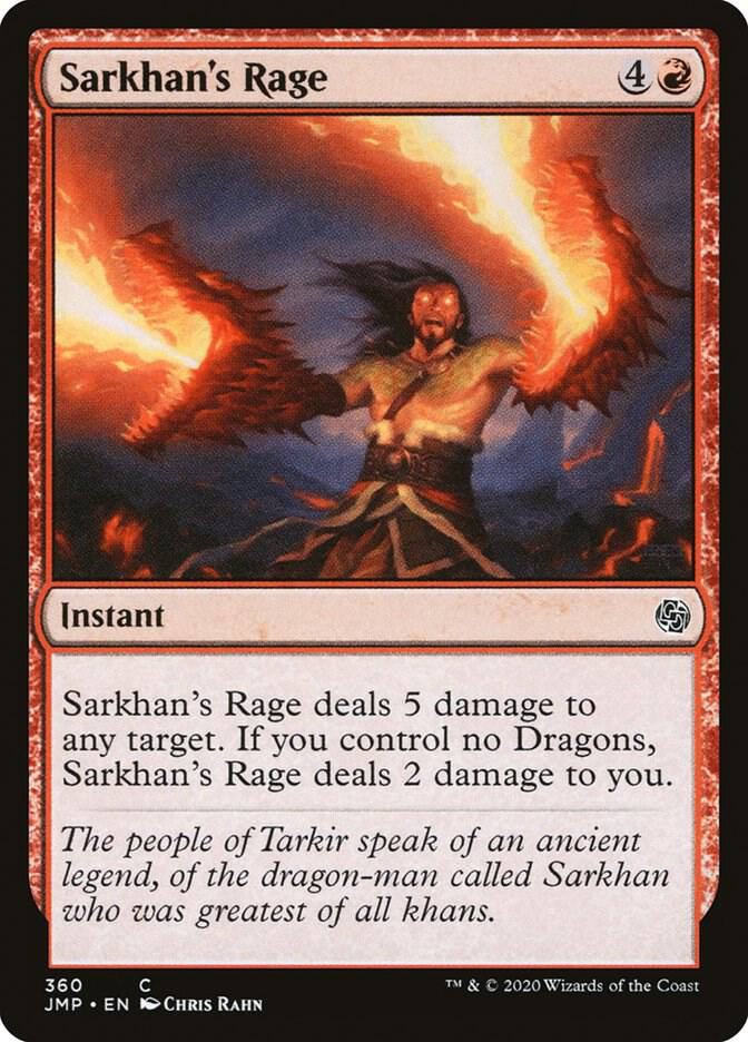 Sarkhan's Rage 360 card from Jumpstart