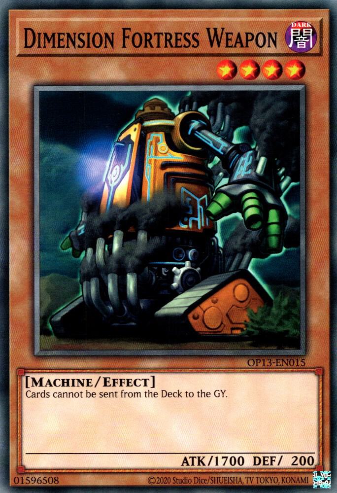 Dimension Fortress Weapon OP13-EN015 card from OTS Tournament Pack 13