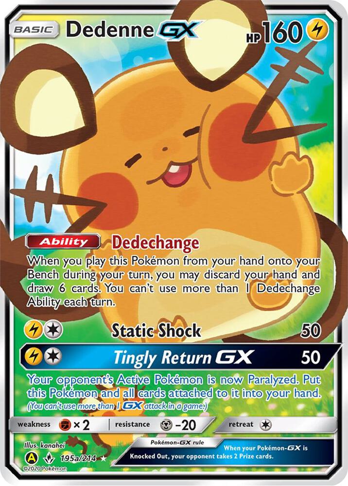 Dedenne GX 195a/214 card from Alternate Art Promos