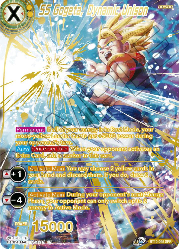 SS Gogeta, Dynamic Unison (SPR) BT10-095 card from Rise of the Unison Warrior