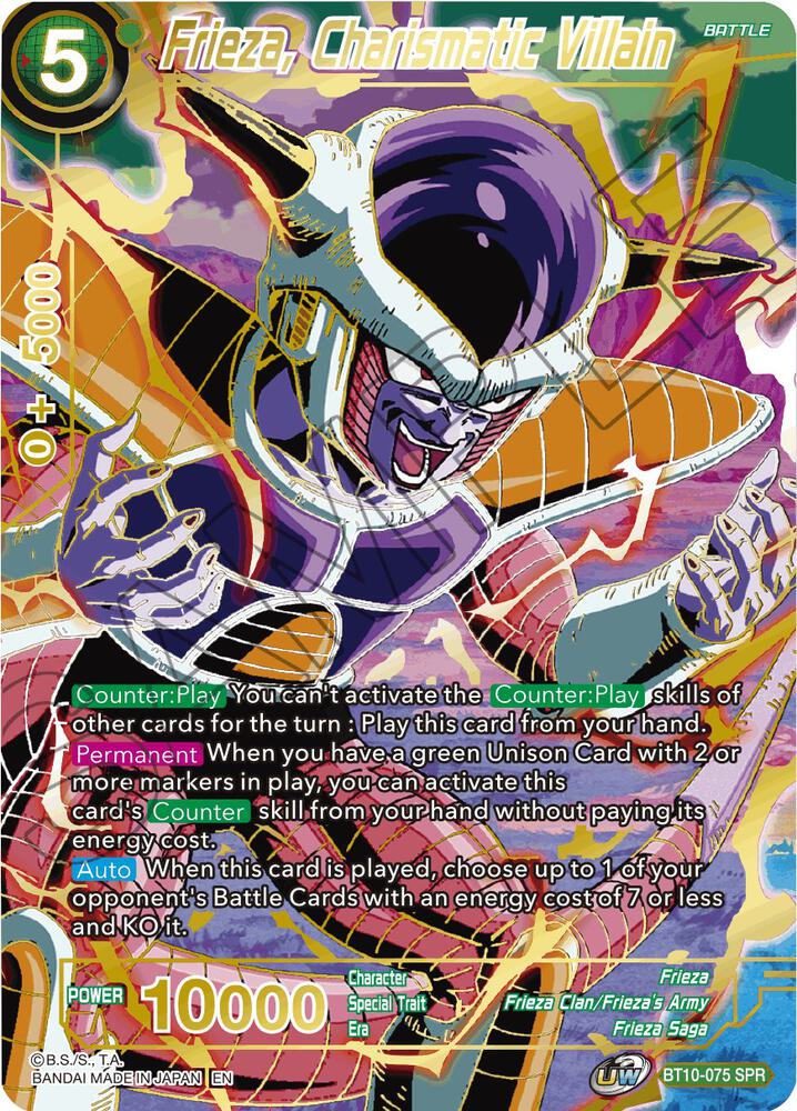 Frieza, Charismatic Villain (SPR) BT10-075 card from Rise of the Unison Warrior