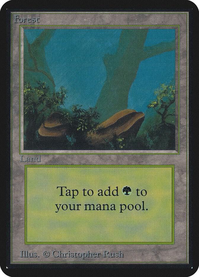 Forest (A) card from Alpha Edition