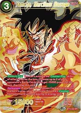 Yamcha, Merciless Barrage (SPR) BT10-008 card from Rise of the Unison Warrior