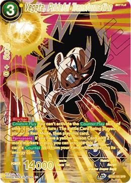 Vegeta, Prideful Transformation (SPR) BT10-105 card from Rise of the Unison Warrior