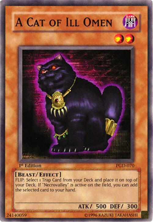 A Cat of Ill Omen PGD-070 card from Pharaonic Guardian