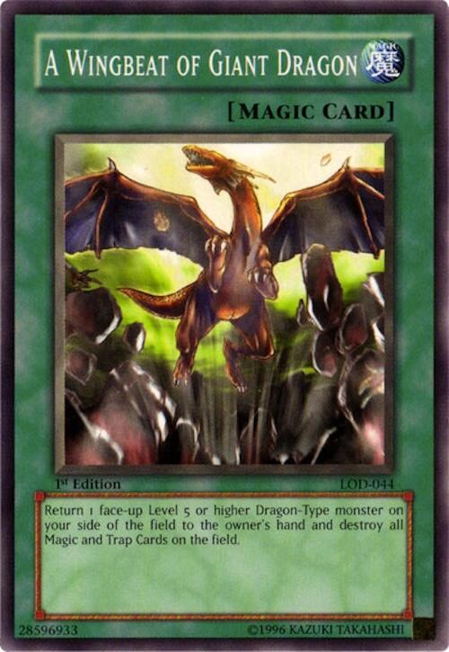 A Wingbeat of Giant Dragon LOD-044 card from Legacy of Darkness