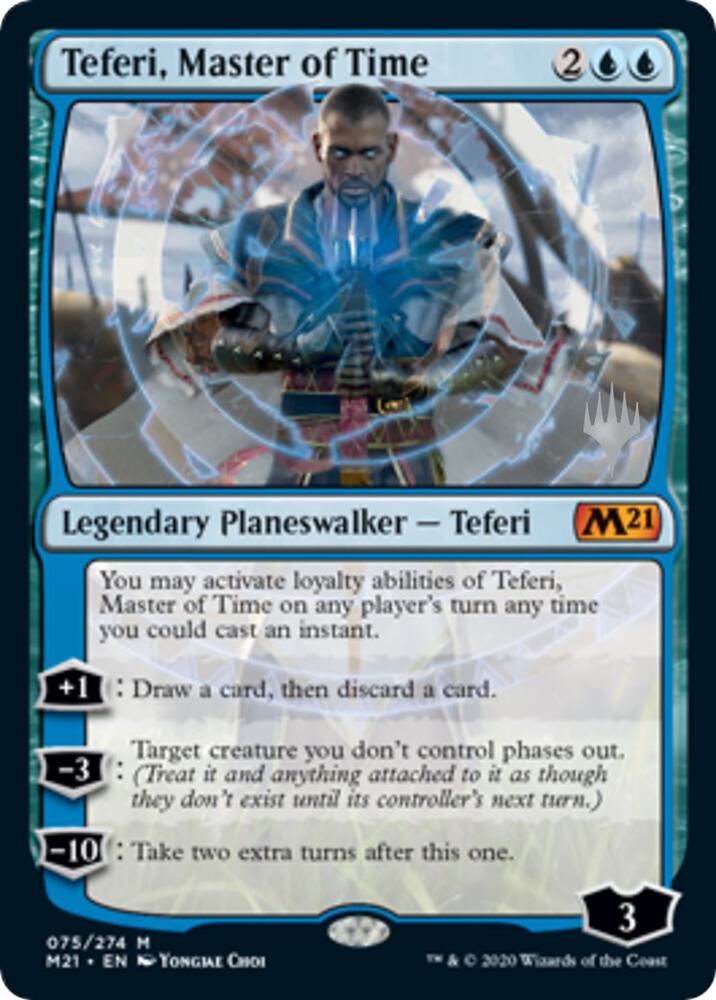 Teferi, Master of Time 75 card from Promo Pack: Core Set 2021