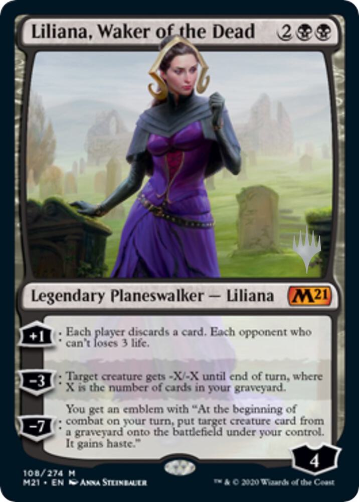 Liliana, Waker of the Dead 108 card from Promo Pack: Core Set 2021