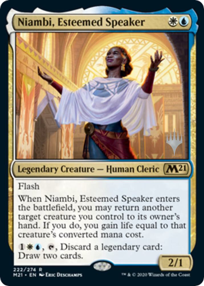 Niambi, Esteemed Speaker 222 card from Promo Pack: Core Set 2021