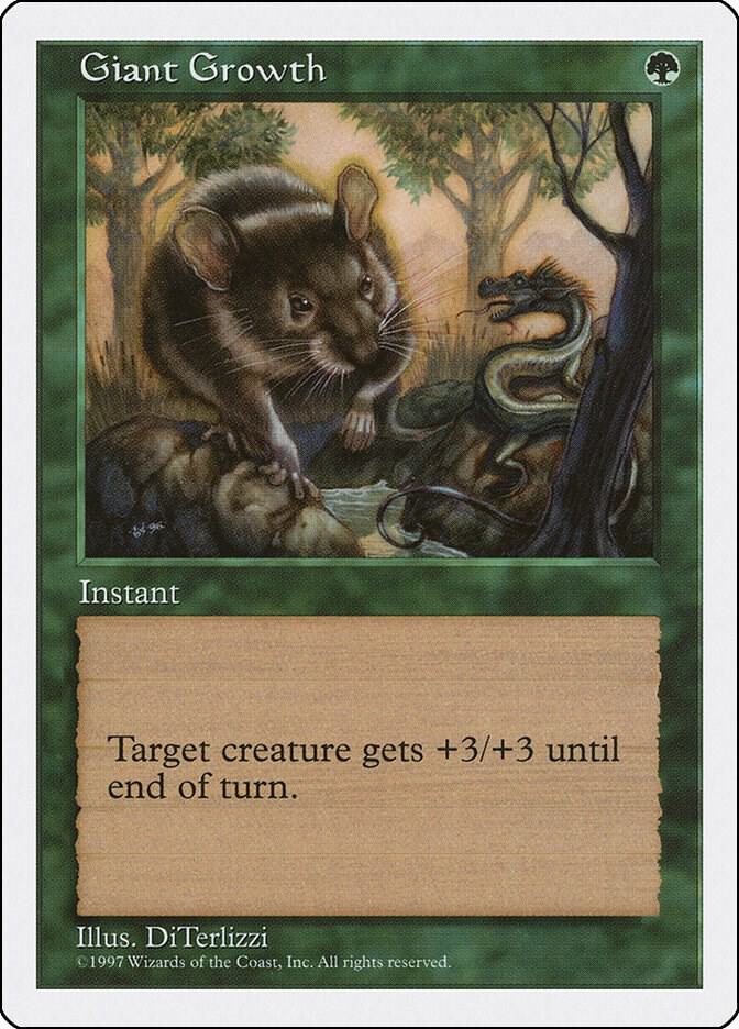 Giant Growth card from Fifth Edition