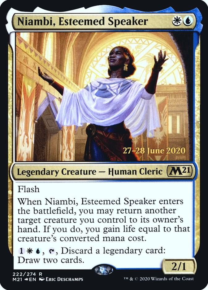 Niambi, Esteemed Speaker 222 card from Prerelease Cards