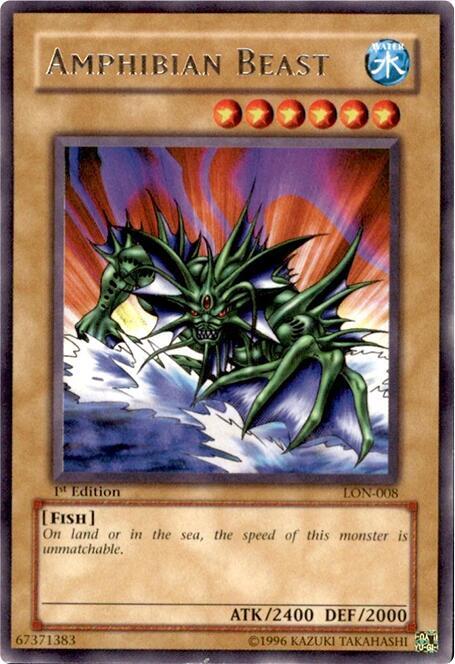 Amphibian Beast LON-008 card from Labyrinth of Nightmare