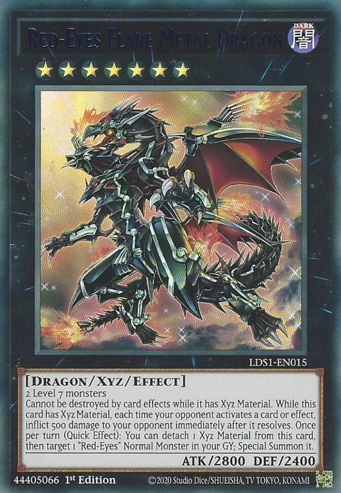 Red-Eyes Flare Metal Dragon (Blue) LDS1-EN015 card from Legendary Duelists: Season 1