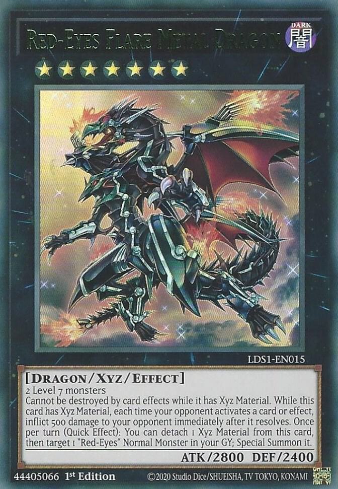 Red-Eyes Flare Metal Dragon (Green) LDS1-EN015 card from Legendary Duelists: Season 1