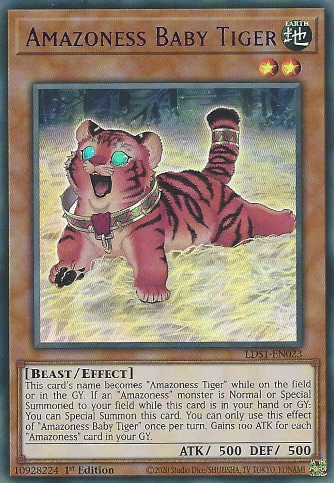 Amazoness Baby Tiger (Purple) LDS1-EN023 card from Legendary Duelists: Season 1