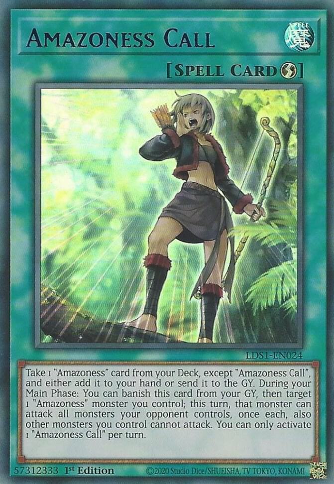 Amazoness Call (Blue) LDS1-EN024 card from Legendary Duelists: Season 1