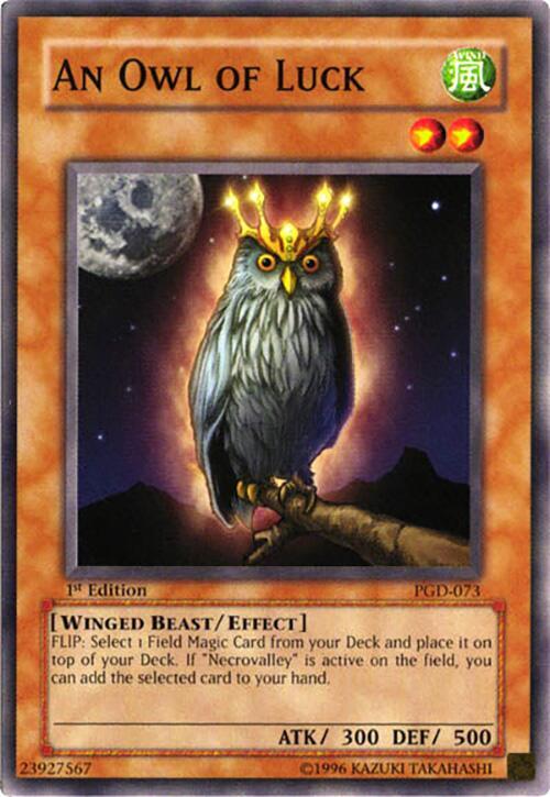 An Owl of Luck PGD-073 card from Pharaonic Guardian