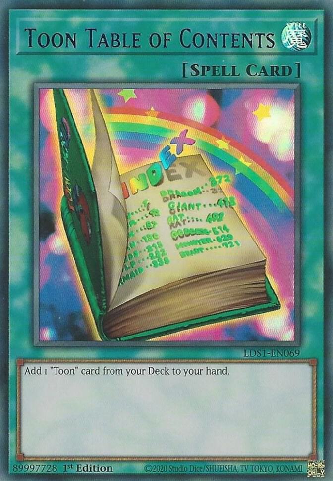 Toon Table of Contents (Blue) LDS1-EN069 card from Legendary Duelists: Season 1