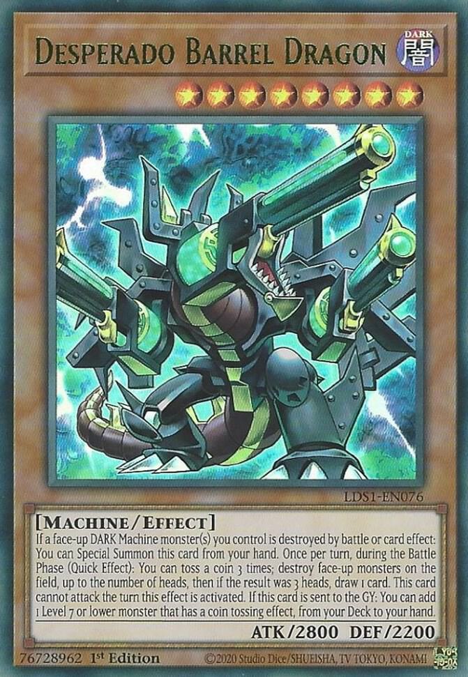 Desperado Barrel Dragon (Green) LDS1-EN076 card from Legendary Duelists: Season 1