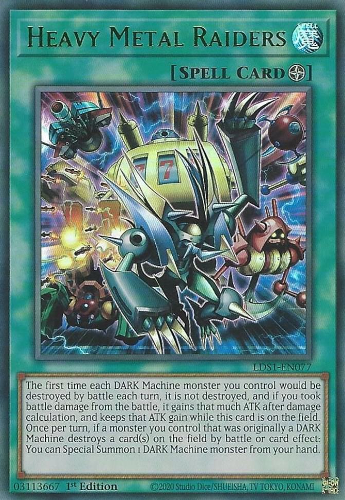 Heavy Metal Raiders (Green) LDS1-EN077 card from Legendary Duelists: Season 1