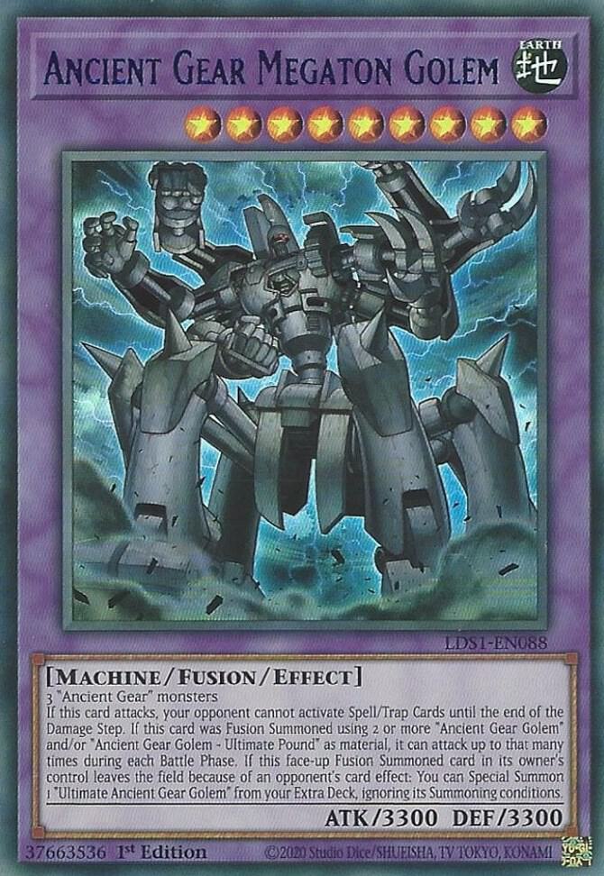 Ancient Gear Megaton Golem (Blue) LDS1-EN088 card from Legendary Duelists: Season 1