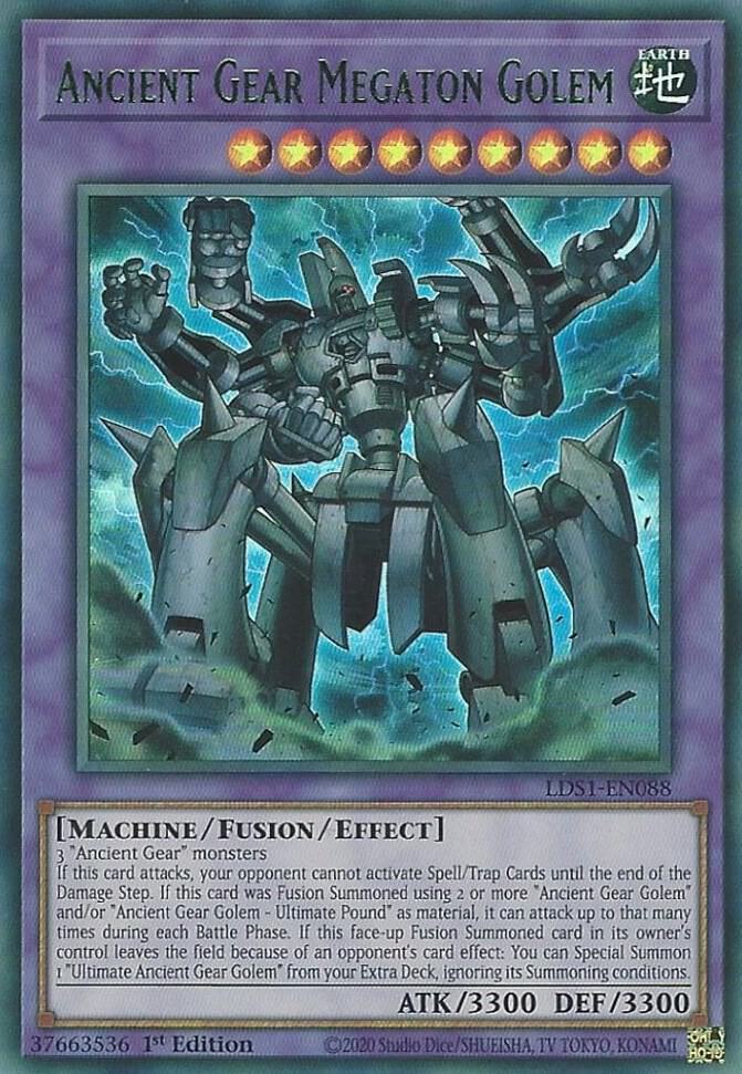 Ancient Gear Megaton Golem (Green) LDS1-EN088 card from Legendary Duelists: Season 1