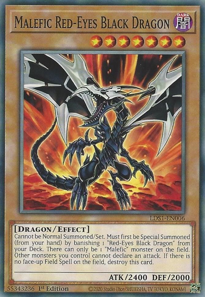 Malefic Red-Eyes Black Dragon LDS1-EN006 card from Legendary Duelists: Season 1
