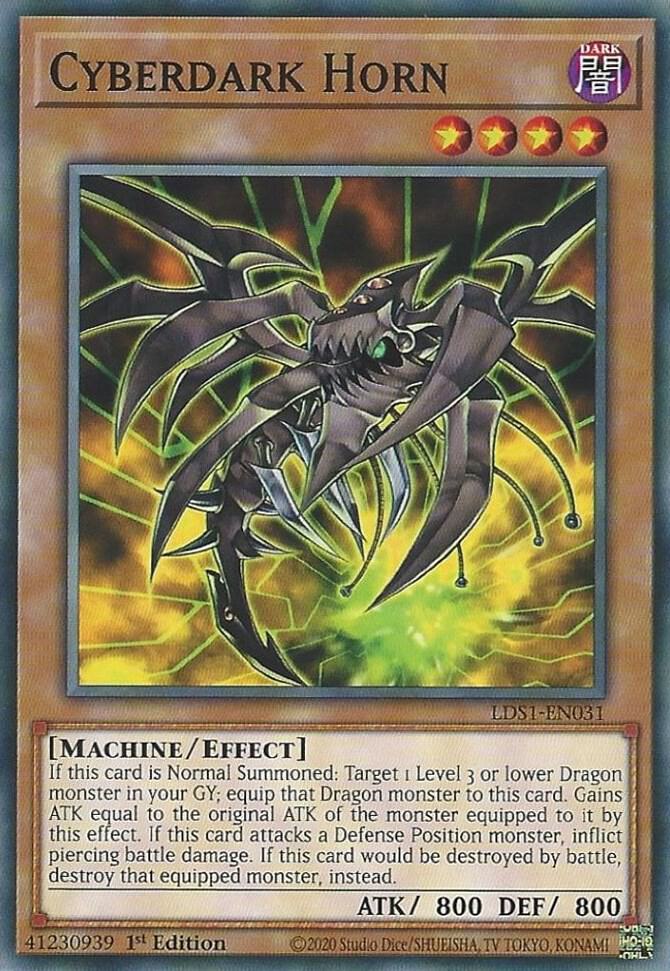 Cyberdark Horn LDS1-EN031 card from Legendary Duelists: Season 1