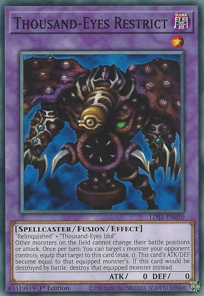 Thousand-Eyes Restrict LDS1-EN050 card from Legendary Duelists: Season 1
