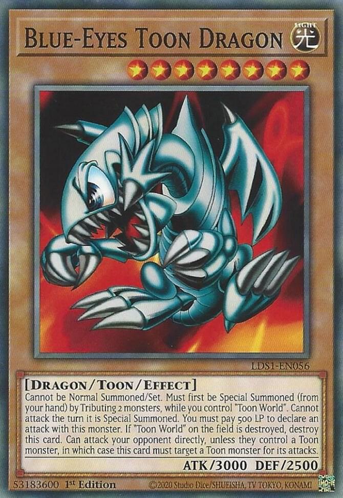 Blue-Eyes Toon Dragon LDS1-EN056 card from Legendary Duelists: Season 1