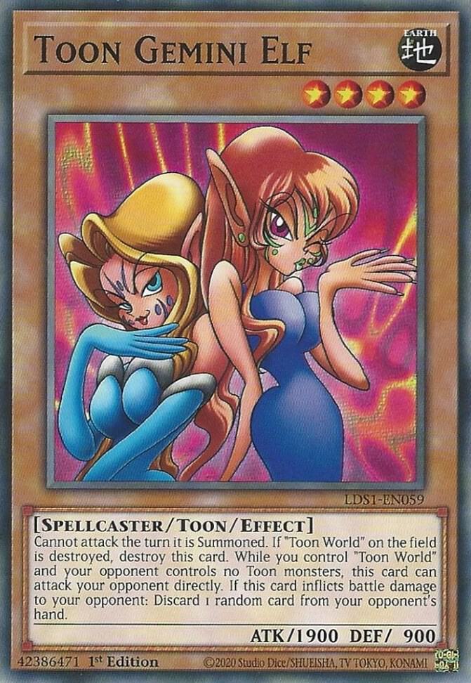 Toon Gemini Elf LDS1-EN059 card from Legendary Duelists: Season 1
