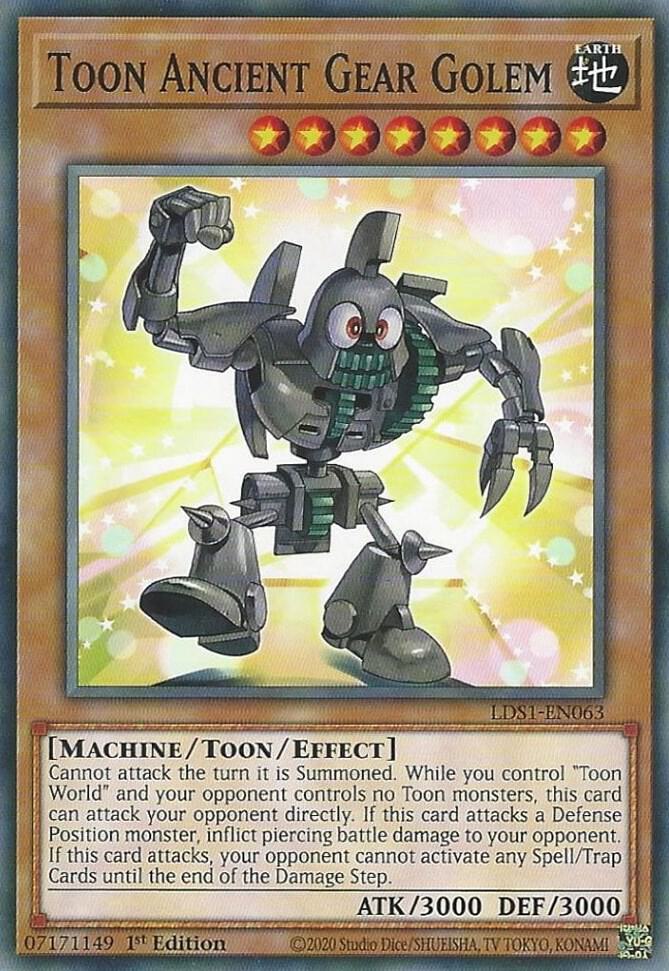 Toon Ancient Gear Golem LDS1-EN063 card from Legendary Duelists: Season 1