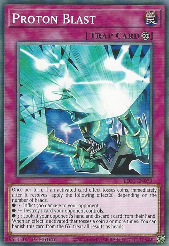 Proton Blast LDS1-EN079 card from Legendary Duelists: Season 1