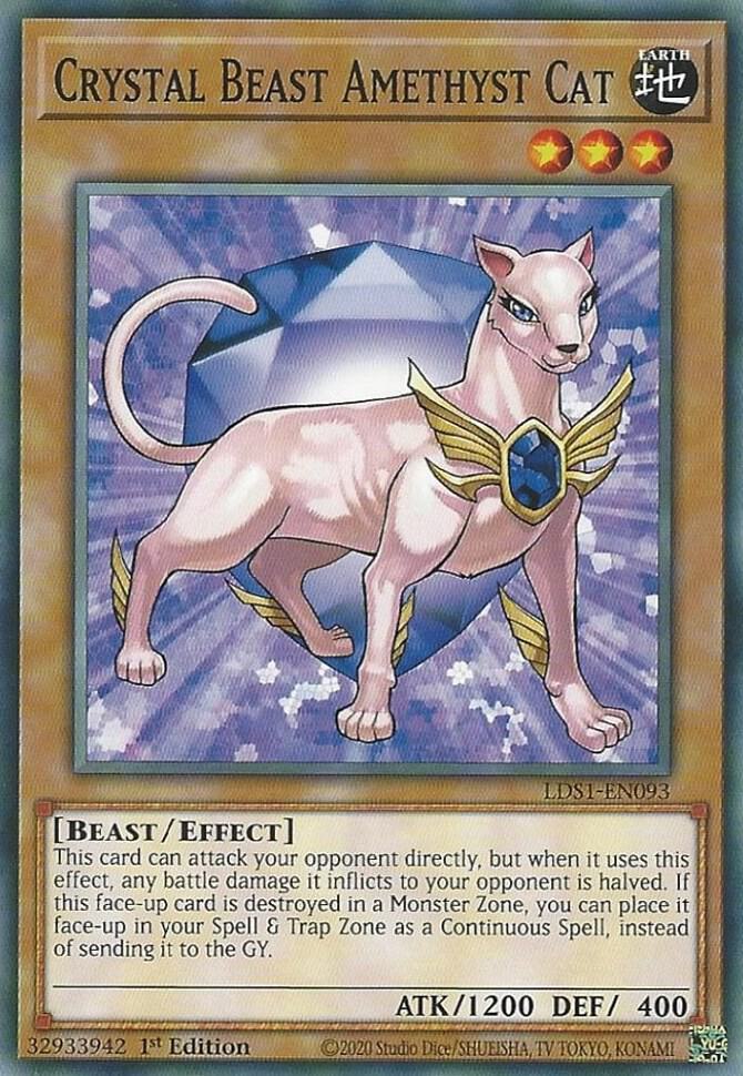 Crystal Beast Amethyst Cat LDS1-EN093 card from Legendary Duelists: Season 1