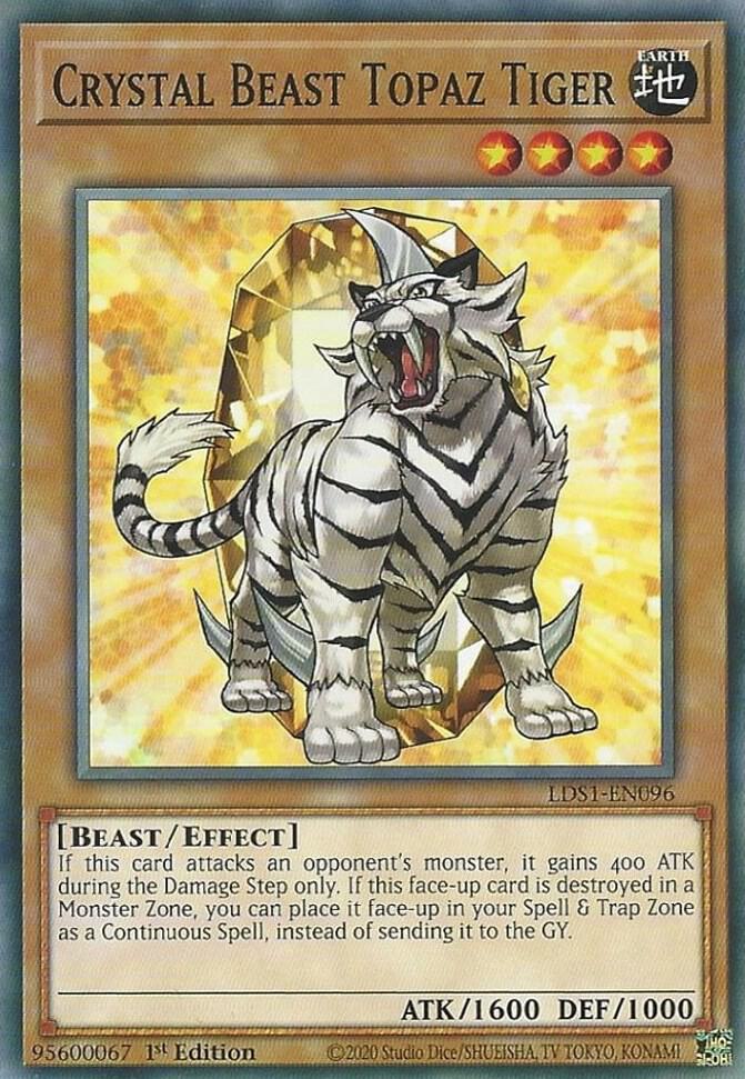 Crystal Beast Topaz Tiger LDS1-EN096 card from Legendary Duelists: Season 1
