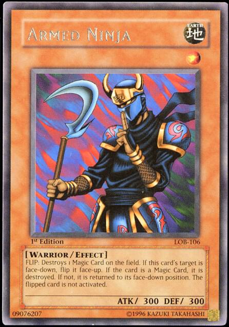 Armed Ninja LOB-106 card from The Legend of Blue Eyes White Dragon