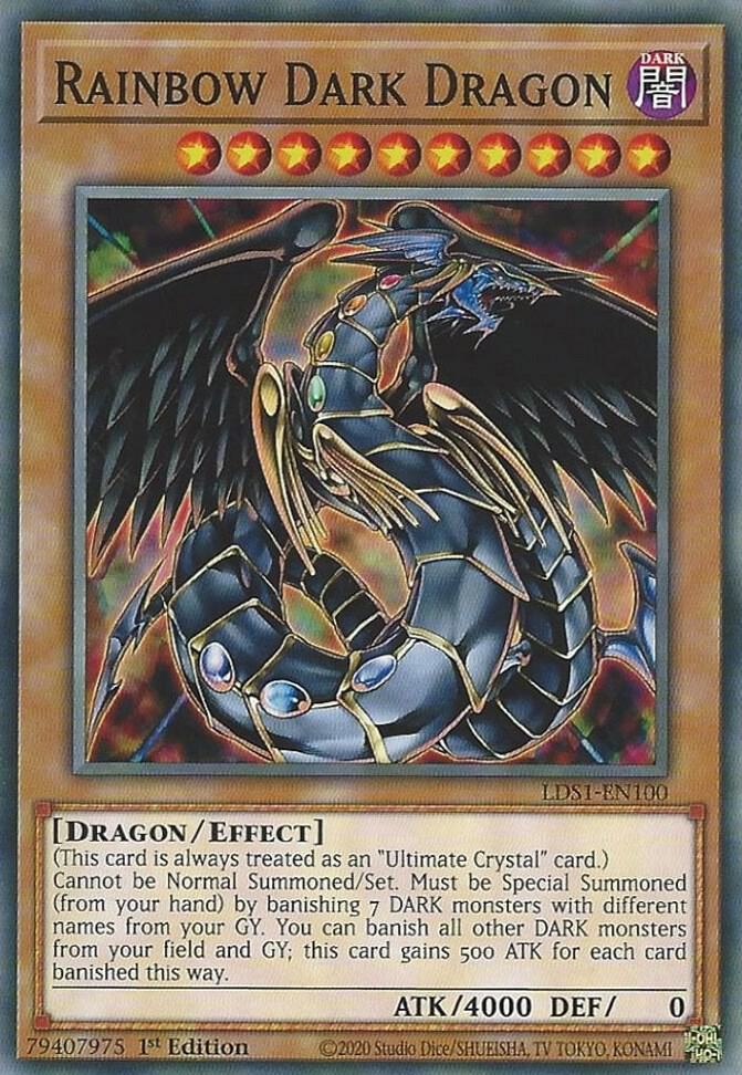 Rainbow Dark Dragon LDS1-EN100 card from Legendary Duelists: Season 1