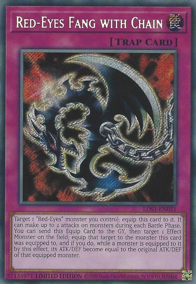 Red-Eyes Fang with Chain LDS1-EN021 card from Legendary Duelists: Season 1