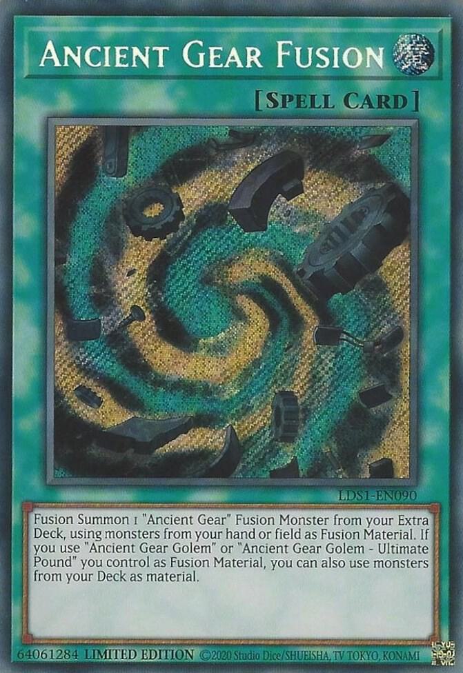 Ancient Gear Fusion LDS1-EN090 card from Legendary Duelists: Season 1