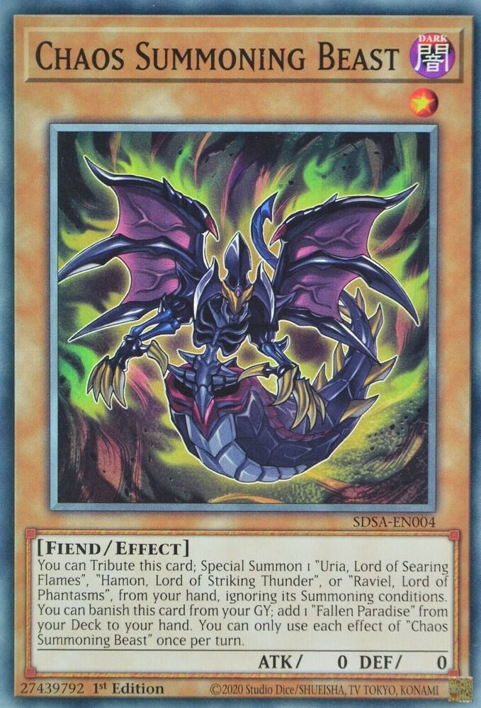 Chaos Summoning Beast SDSA-EN004 card from Structure Deck: Sacred Beasts