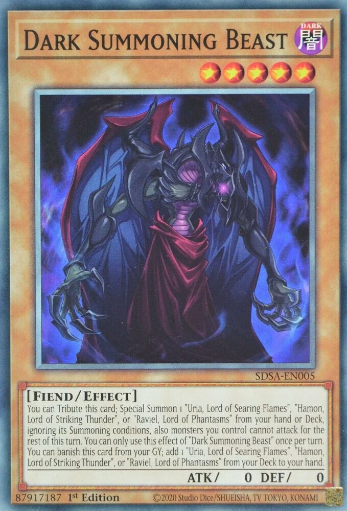 Dark Summoning Beast SDSA-EN005 card from Structure Deck: Sacred Beasts