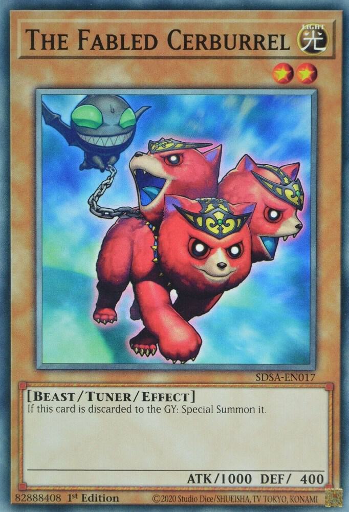 The Fabled Cerburrel SDSA-EN017 card from Structure Deck: Sacred Beasts