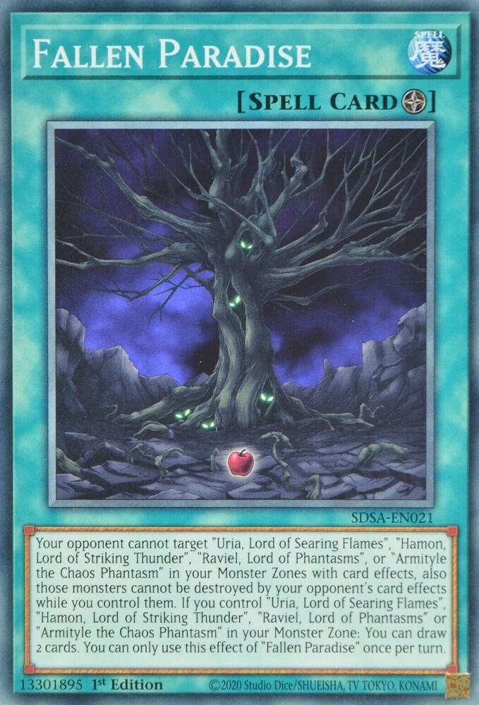 Fallen Paradise SDSA-EN021 card from Structure Deck: Sacred Beasts
