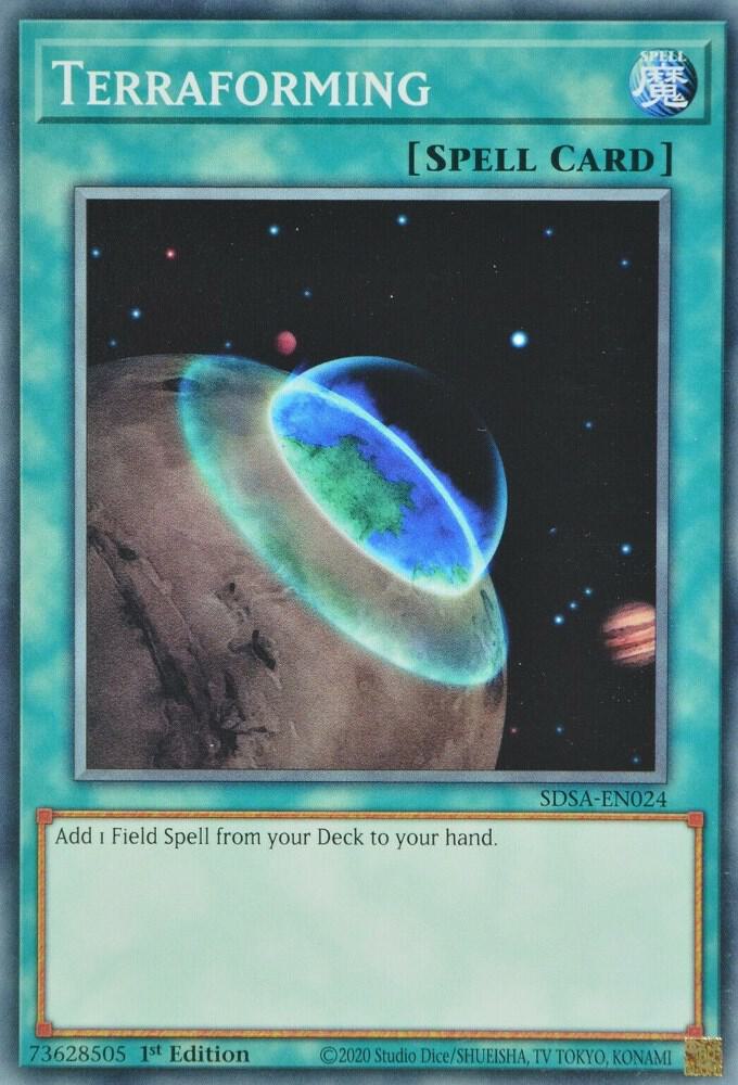 Terraforming SDSA-EN024 card from Structure Deck: Sacred Beasts