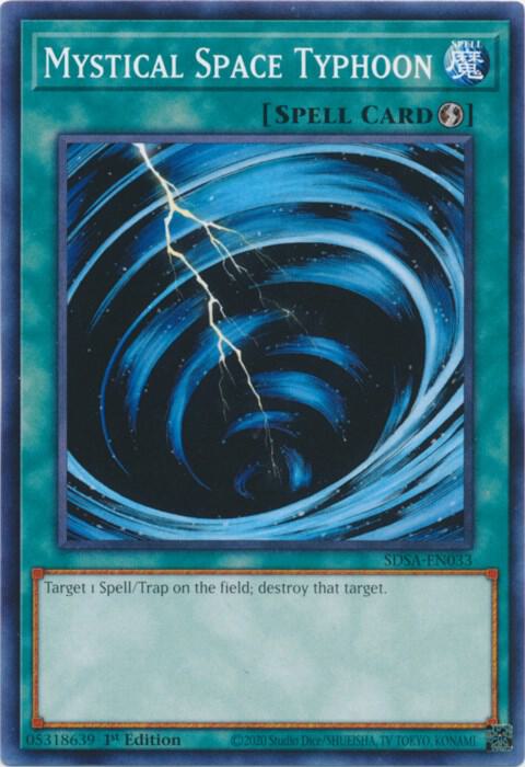 Mystical Space Typhoon SDSA-EN033 card from Structure Deck: Sacred Beasts